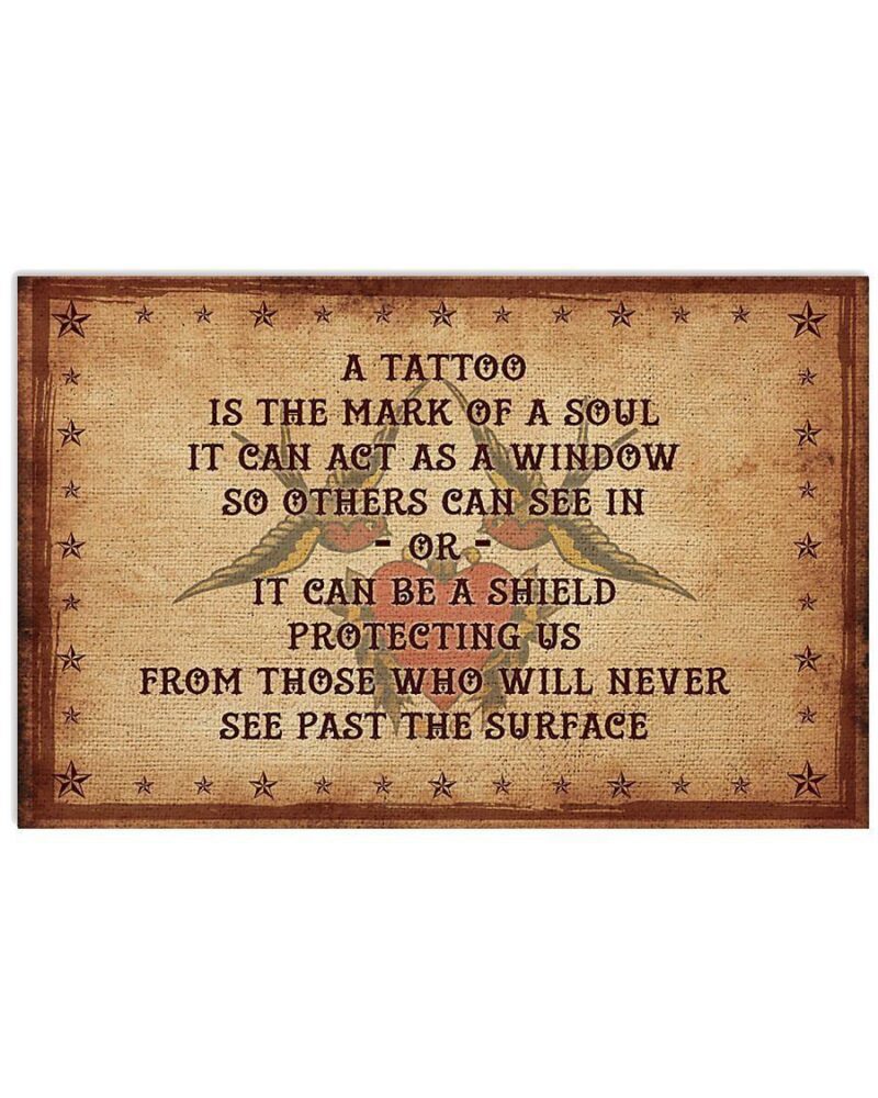 A Tattoo Is The Mark Of A Soul Horizontal Poster Canvas Wall Decor Visual Art 1