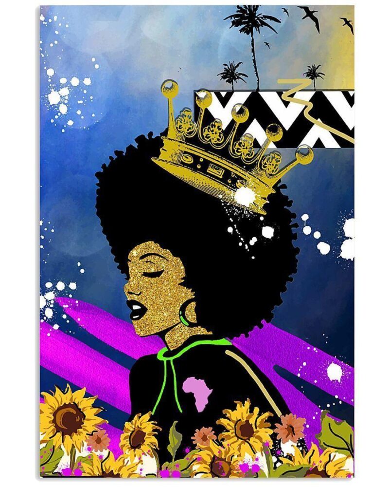 African Black Art Beautiful Black Queen Poster Vertical Poster Canvas Wall Decor Visual Art 1