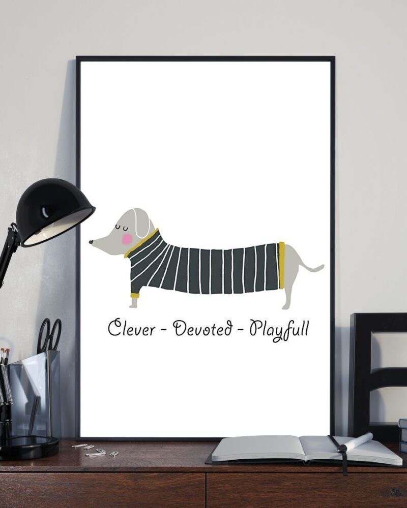 African - Black Art - Dachshund Poster Vertical Poster Canvas - Wall Decor Visual Art