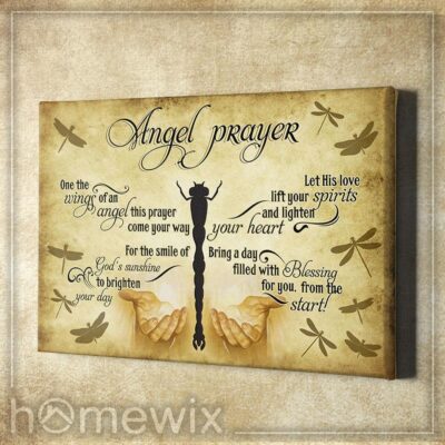 Angel Prayer Dragonfly Poster Canvas- Wall Decor 2 Angel Prayer Dragonfly Poster Canvas Wall Decor 2