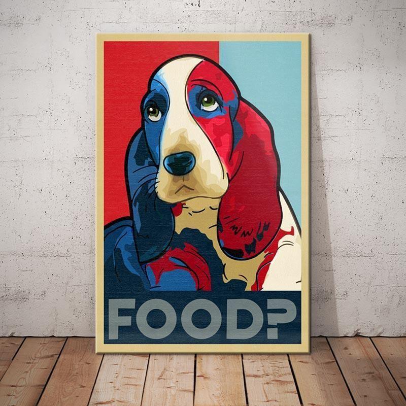 Basset Hound Dog Vintage Poster Canvas - Art Print - Home Decor - Room Decor - Wall Art