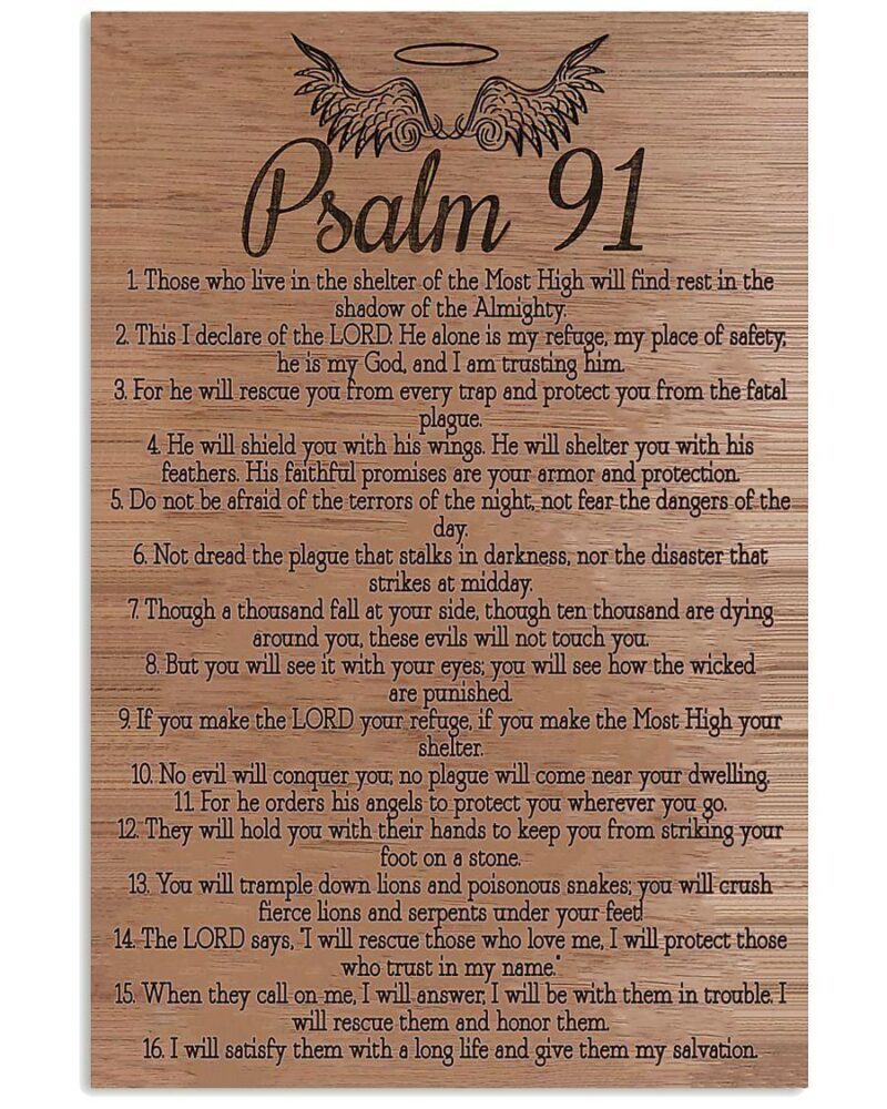 Bible Psalm 91 Vertical Poster Canvas Wall Decor Visual Art 1