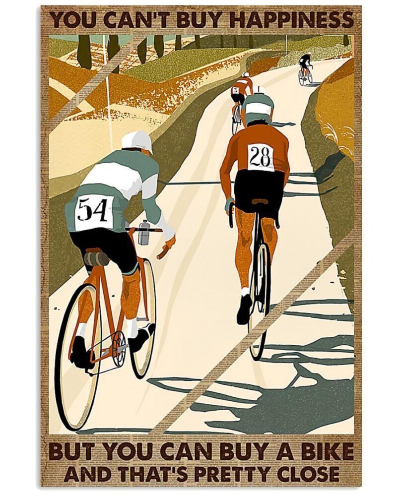 Cycling You Cant Buy Happiness Vertical Poster Canvas Wall Decor Visual Art 1
