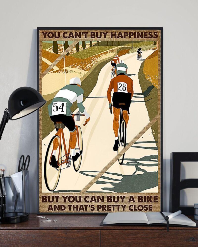 Cycling You Can't Buy Happiness Vertical Poster Canvas - Wall Decor Visual Art