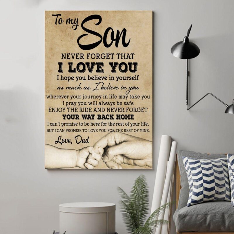 Dad son Poster Canvas never forget that vs4 wall decor visual art