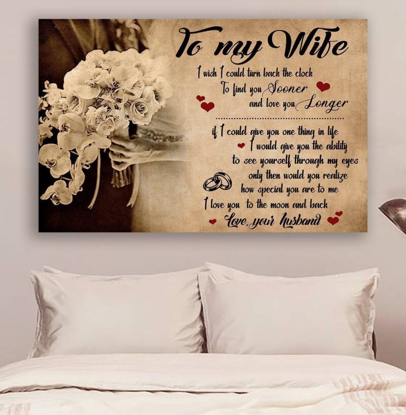 Family Poster Canvas Husband to wife I wish I could turn back the clock wall decor visual art - Valentine Gift Ideas
