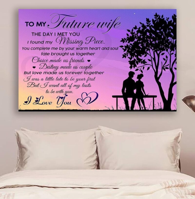Family Poster Canvas - To my future wife - The day I met you v3 - wall decor visual art - Valentine Gift Ideas