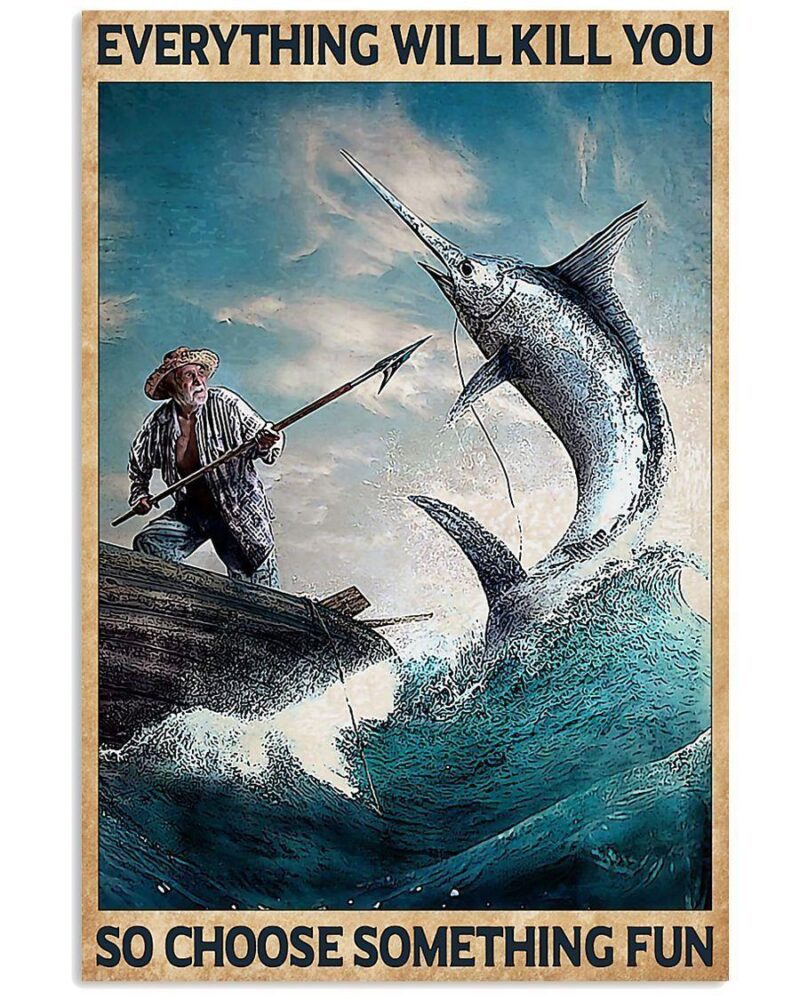 Fishing Choose Something Fun Vertical Poster Canvas Wall Decor Visual Art 1 1