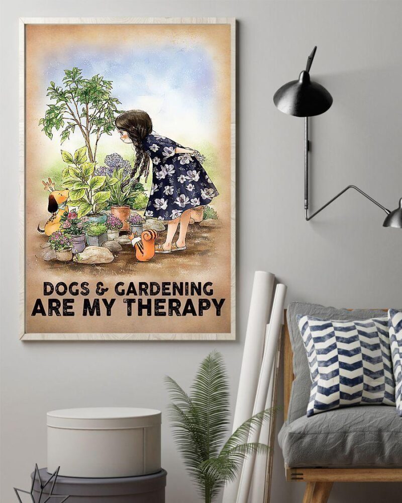 Gardening And Dogs Therapy Vertical Poster Canvas - Wall Decor Visual Art