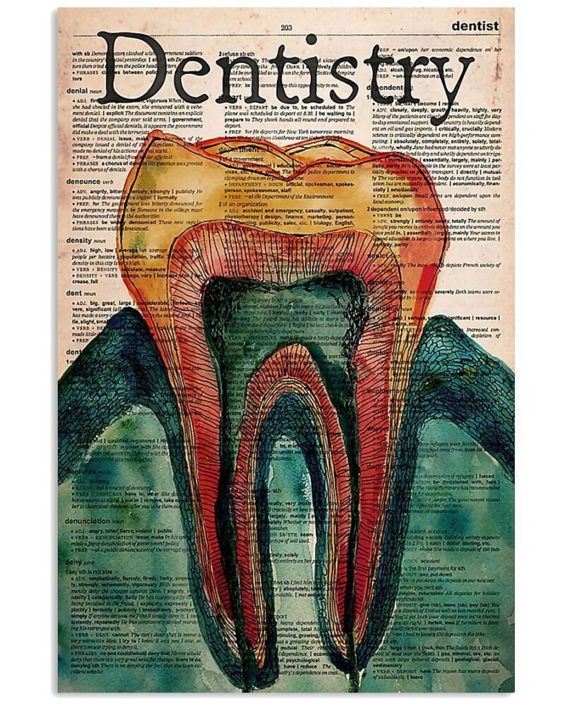 Professions Poster Dentist Dentistry Dictionary Vertical Poster Canvas Wall Decor Visual Art 1