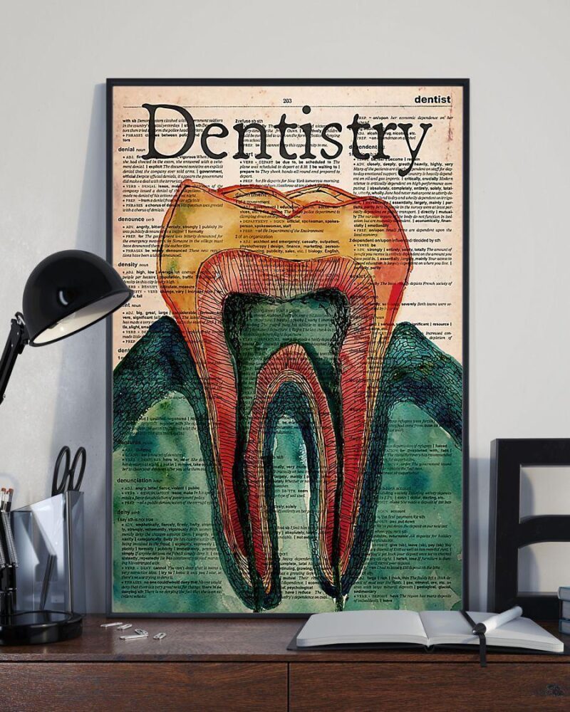 Professions Poster - Dentist Dentistry Dictionary Vertical Poster Canvas - Wall Decor Visual Art