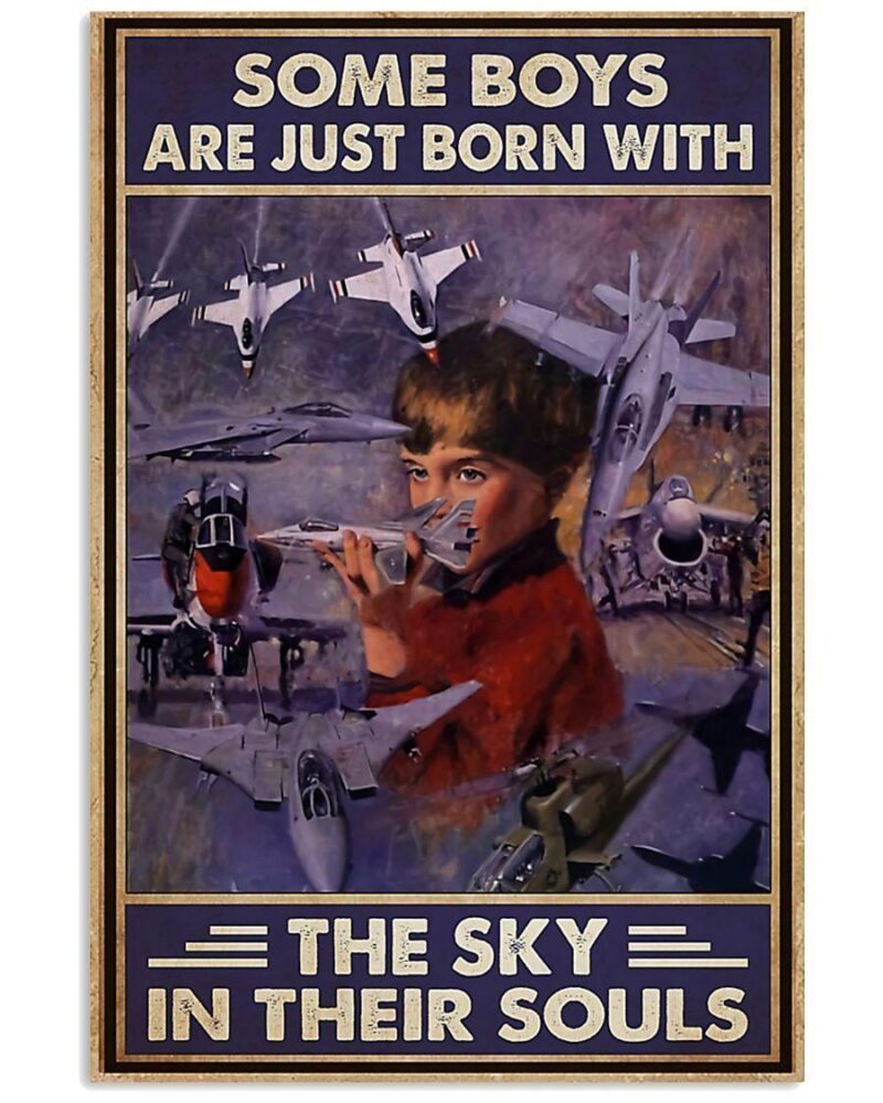 Professions Poster Pilot Born With The Sky In Their Souls Vertical Poster Canvas Wall Decor Visual Art 1 1