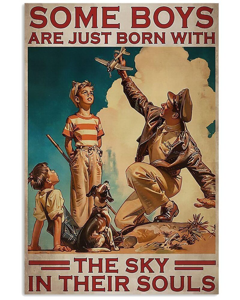 Professions Poster Pilot Born With The Sky In Their Souls Vertical Poster Canvas Wall Decor Visual Art 1