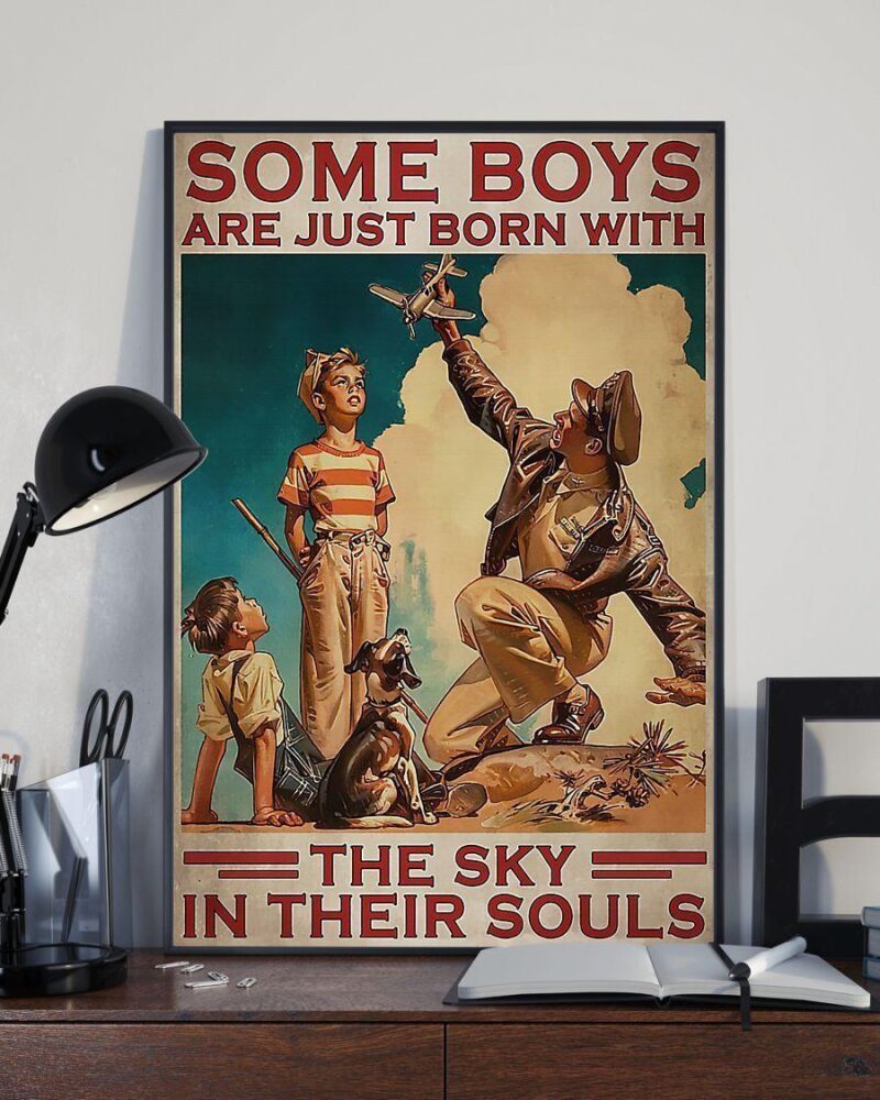 Professions Poster Pilot Born With The Sky In Their Souls Vertical Poster Canvas Wall Decor Visual Art 2