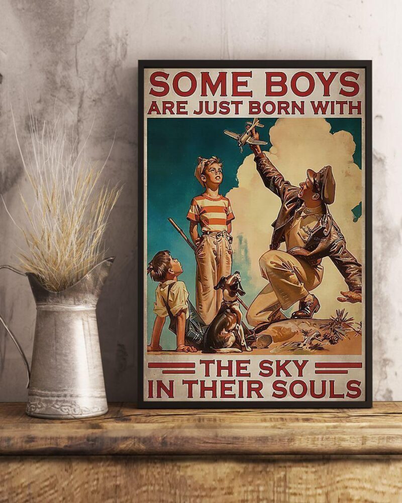 Professions Poster Pilot Born With The Sky In Their Souls Vertical Poster Canvas Wall Decor Visual Art 3