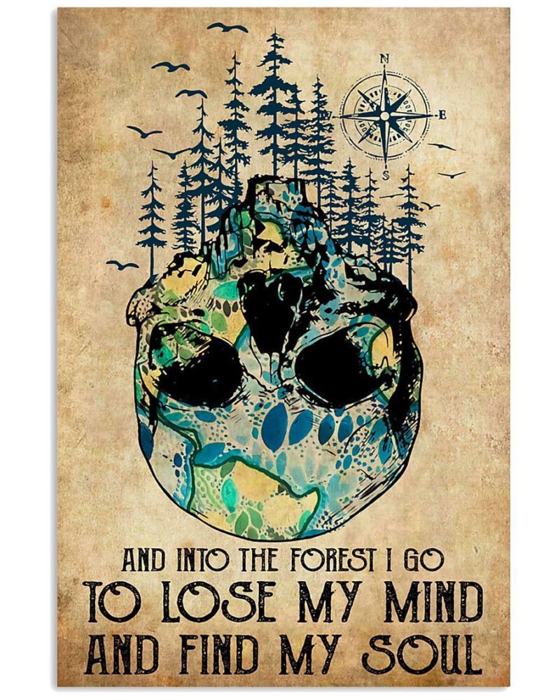 Skull Art And Into The Forest Vertical Poster Canvas Wall Decor Visual Art 1 2