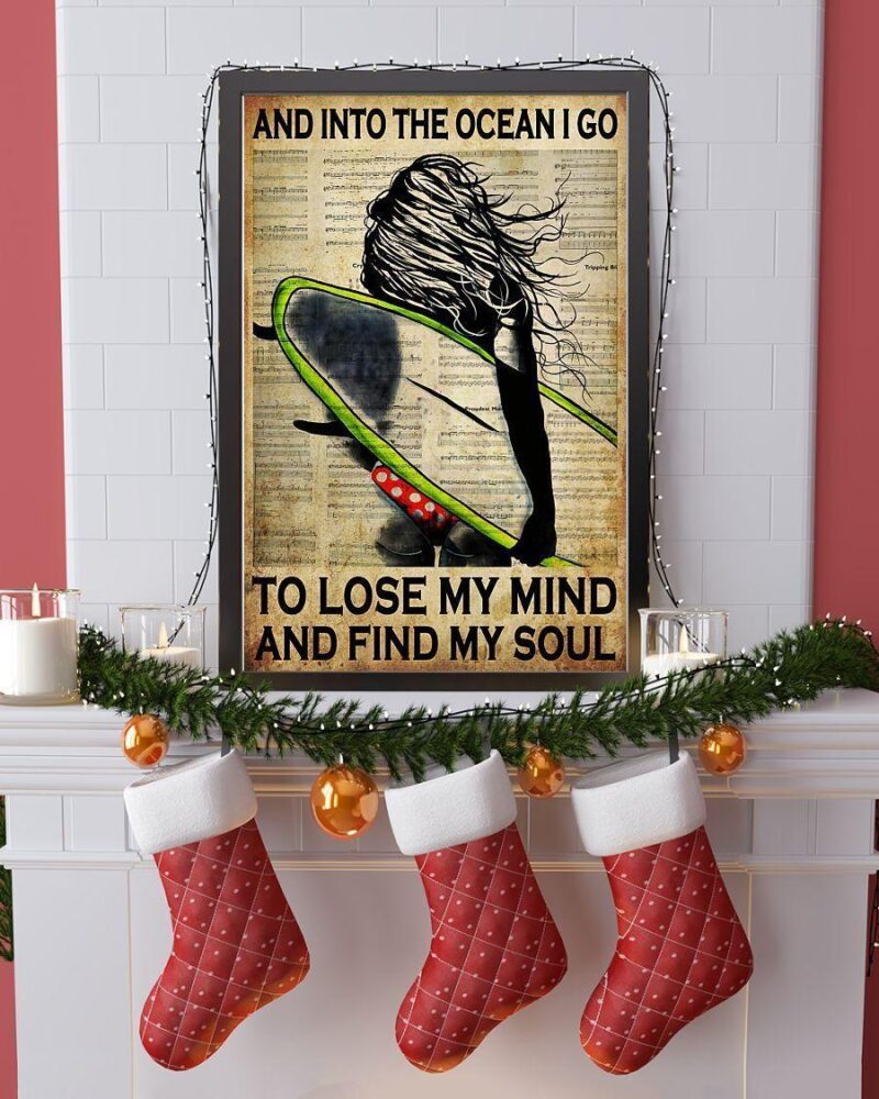 Surfing And Into The Ocean I Go To Find My Soul Vertical Poster Canvas Wall Decor Visual Art 5