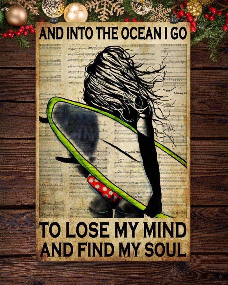 Surfing And Into The Ocean I Go To Find My Soul Vertical Poster Canvas Wall Decor Visual Art 6