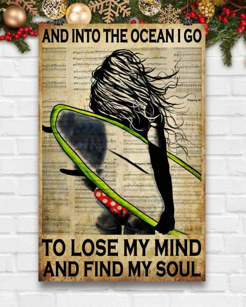 Surfing And Into The Ocean I Go To Find My Soul Vertical Poster Canvas Wall Decor Visual Art 7