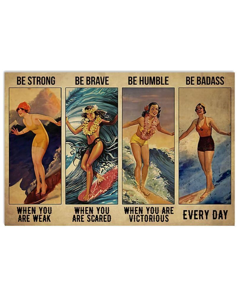 Surfing Be Strong When You Are Weak Horizontal Poster Canvas Wall Decor Visual Art 1 1