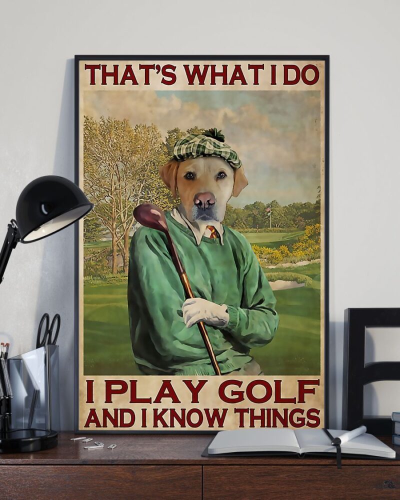 That's What I Do I Play Golf And I Know Things Vertical Poster Canvas - Wall Decor Visual Art