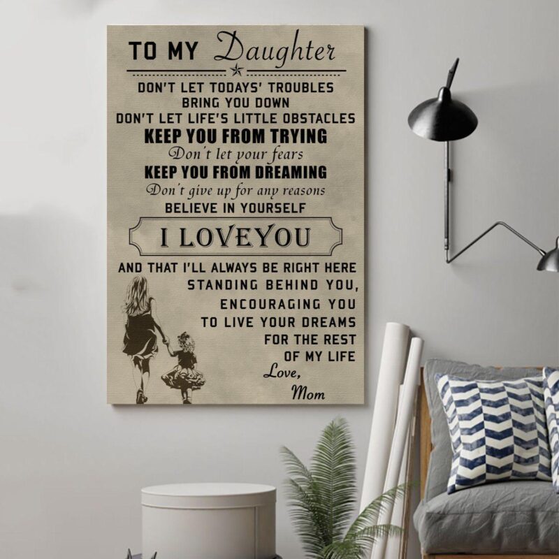 family Poster Canvas to my daughter wall decor visual art
