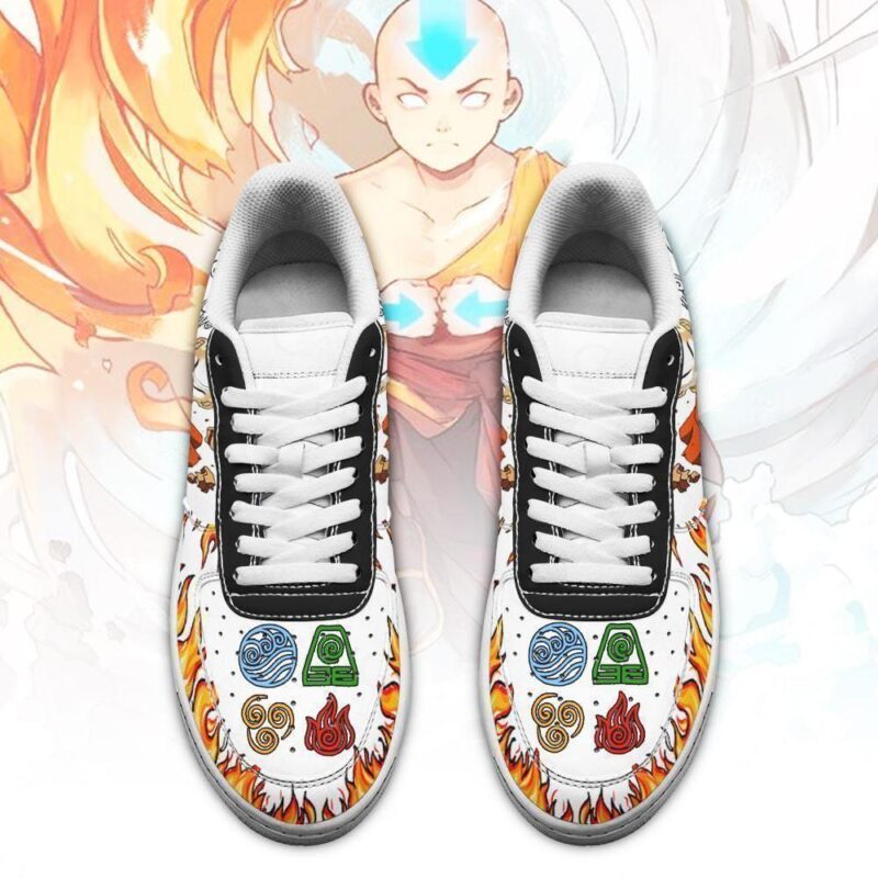 Aang Avatar Airbender Sneakers Four Nation Tribes Avatar Anime Shoes Air Force 1 Sneakers 1