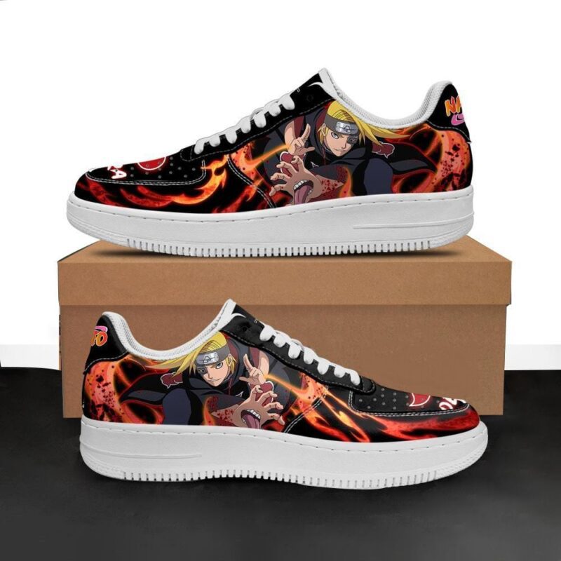 Akatsuki Deidara Sneakers Custom Naruto Anime Shoes Leather Air Force 1 Sneakers