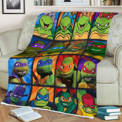 All Characters Ninja Turtles Series Movies 123 Christmas Gift,Teenage Mutant Ninja Turtles Gift For Fan Comfy Sofa Throw Blanket Gift