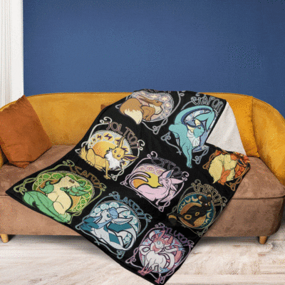 All Monsters In Pokemon Manga Christmas 186 Pokemon Gift For Fan Comfy Sofa Throw Blanket Gift 2