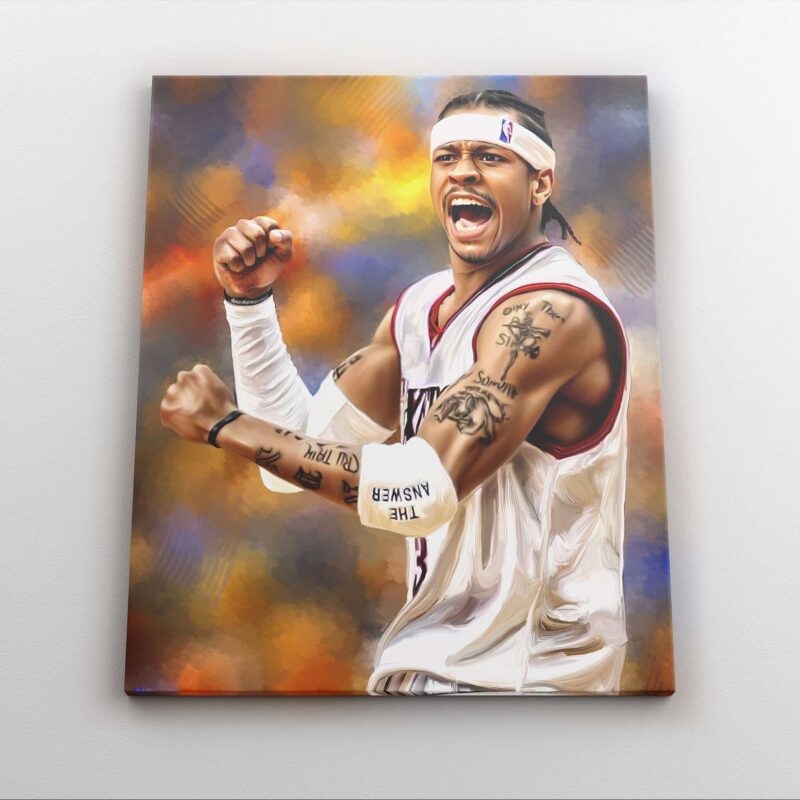 Allen Iverson Canvas Wall Art Philadelphia 76Ers Poster Canvas Print Basketball Poster Basketball Art Decor Gift For Him Boys Room 1