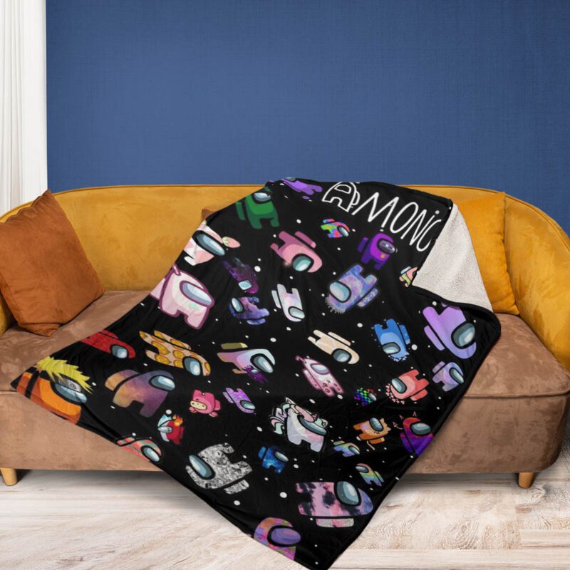 Amoung Us Funny Game Blanket 5 Among Us Gift For Fan Comfy Sofa Throw Blanket Gift 2