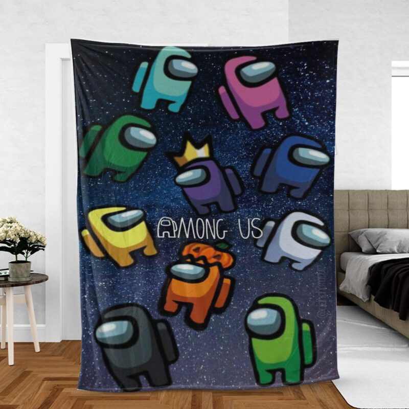 Amoung Us Logo Gift For Fan Comfy Sofa Throw Blanket Gift