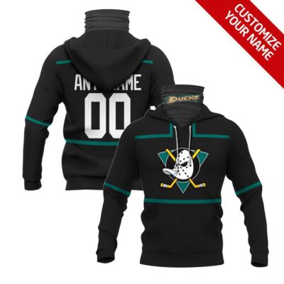 Anaheim Ducks Nhl Ice Hockey Team Black Jersey Style Custom Number Name For Ducks Fans Gaiter Hoodie GH0893
