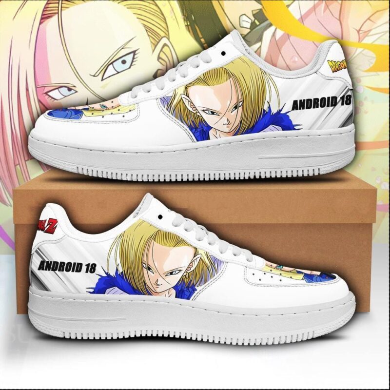 Android 18 Sneakers Custom Dragon Ball Z Anime Shoes Air Force 1 Sneakers