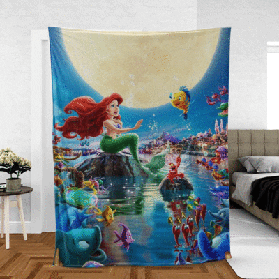 Ariel The Little Mermaid Disney Princess Christmas Gifts LoverAriel Gift For Fans Comfy Sofa Throw Blanket Gift 2