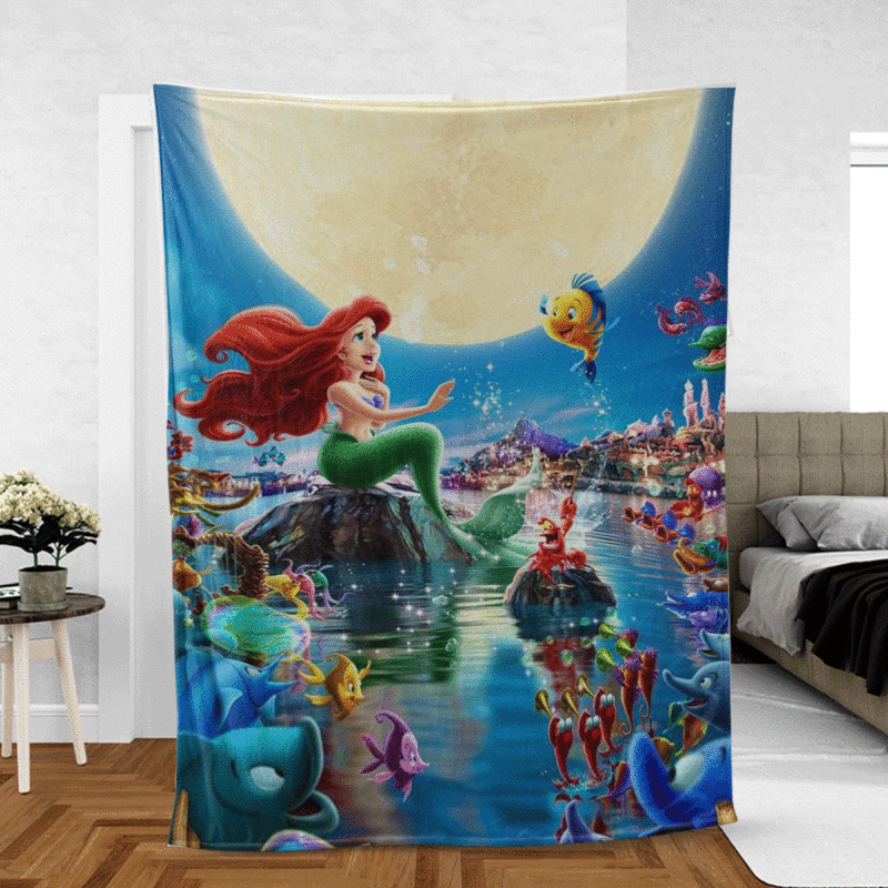 Ariel The Little Mermaid Disney Princess Christmas Gifts LoverAriel Gift For Fans Comfy Sofa Throw Blanket Gift 2