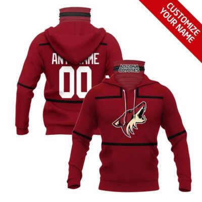 Arizona Coyotes #00 Mlb Team Red Jersey Style Custom Number Name For Arizona Coyotes Fans Gaiter Hoodie GH0850