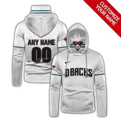 Arizona Diamondbacks Mlb Basball Team Logo White Jersey Style Custom Number Name For Diamondbacks Fans Gaiter Hoodie GH0281