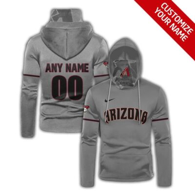 Arizona Diamondbacks Mlb Baseball Team Logo Grey Jersey Style Custom Number Name For Diamondbacks Fans Gaiter Hoodie GH0685