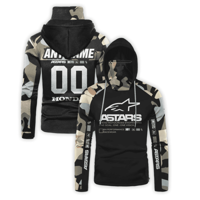 Astars Motogp Racing Honda Camo Gaiter Hoodie 706