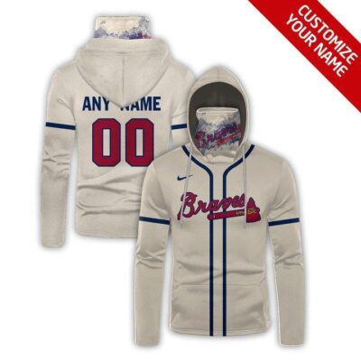 Atlanta Braves #00 3D Personalized White Jersey Style Custom Number Name For Braves Fans Gaiter Hoodie GH0702