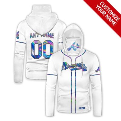 Atlanta Braves #00 3D Personalized White Jersey Style Custom Number Name For Braves Fans Gaiter Hoodie GH0949