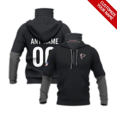 Atlanta Falcons #00 Nfl Team Black Jersey Style Custom Number Name For Atlanta Falcons Fans Gaiter Hoodie GH0997
