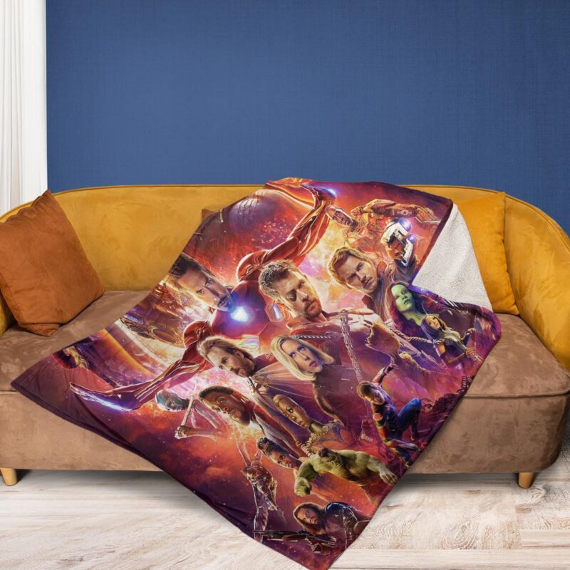 Avenger End Game all characters Blanket Gift For Fan End Game all characters Comfy Sofa Throw Blanket Gift 2