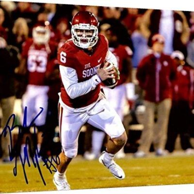 Baker Mayfield, Oklahoma Sooners Autograph Print - Canvas Print Wall Art Decor