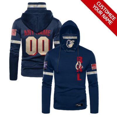 Baltimore Orioles Mlb Baseball Team Logo Navy Jersey Style Custom Number Name For Orioles Fans Gaiter Hoodie GH0238