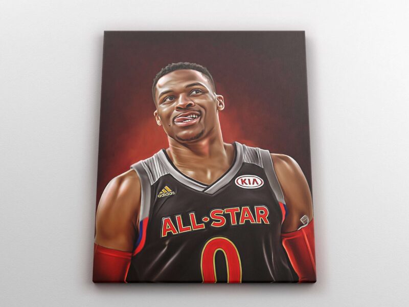 Basketball Canvas Russell Westbrook Poster Print Basketball Gifts Washington Wizards Fan Boys Room NBA Wall Decor Wall Art 1 scaled