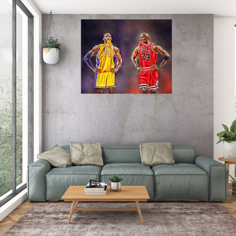 Basketball Poster Michael Jordan Kobe Bryant Print Wall Art Kobe Poster Canvas Athlete Sports Art Christmas Gift For Him Kids Room Office 2