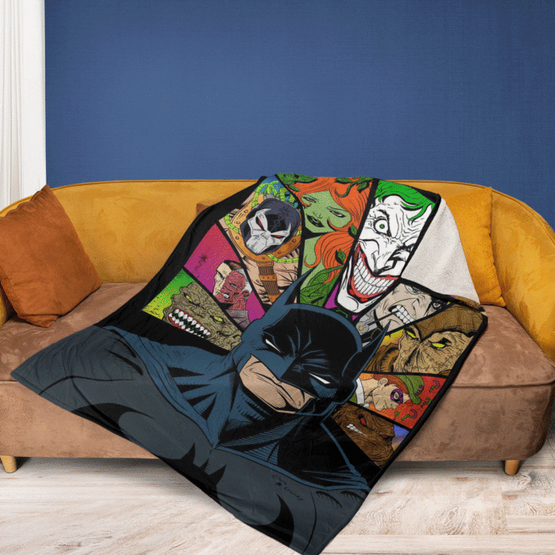 Batman And Villains DC Comisc Christmas Batman Dark Gift For Fan Comfy Sofa Throw Blanket Gift 2